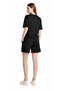 Women's Minimal Black T-Shirt Shorts Set Relaxed Fit Summer Combination - 4