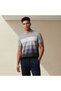 Men Short Sleeves Striped Pique Detail Polo T-shirt