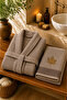 Hera 100% Cotton Unisex Towel Bathrobe 2 Piece Bathrobe-Towel Set / Dowry Set
