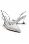 Women's Comfortable Heel Special Design Evening Dress Shoes with Stone Detail - 4