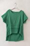 Green Pool Collar Low Sleeve Washable Dirty Stitched Casual Cotton Long Back Woven Blouse 60 60 - 2
