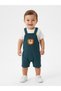 Cotton Gofre Fabric Lion Detailed T-Shirt Salopet 2-Piece Baby Boy Set - 3