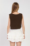 Women's textured sleeveless crop top - coffee - 5