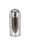 Bote de basura Cylindrical Trash Can w/Swing Lid and Inner Barrel Large Capacity Stainless Steel Garbage Can Outdoor Bin for Commercial Use Trash Container