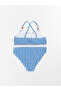 Navy Blue Striped Girl's Bikini - 2
