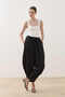 Striped Textured Barrel Trousers Black - 2