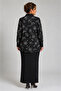Women's Floral Patterned Shirt Blouse Double Set 64672-Black - 3