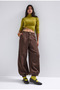 Women's Brown 1W6-16 Jogger Ballon Fit Loose Fit Denim Jeans - 2