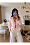 Stone Detailed Muslin Lace-Up Blouse - 5