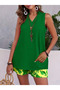 Women's Sleeveless V-Neck Floral Patterned Blouse and Shorts Two-Piece Set