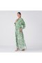 Olive Green Floral Shirt Collar Casual Dress - 2