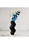 Nordic Style Wavy Form Decorative 3D Vase Black - 2
