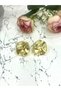 Gold Color Women's Crushed Plate Earrings - Wavy Design (2.5X2.5Cm) - 4