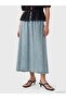 Elastic Waist Flared Jean Skirt (S6) - 2
