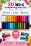 Set of 30 Mixed Color Sewing Threads |   500 Meters Each |   Suitable for Hand and Machine Sewing