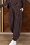 Women's Modal Fabric Comfortable Fit Elastic Waist Double Hijab Shalwar Set 3208 Brown - Special Series - 6