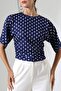 Women's Micro Digital Polka Dot Blouse - 6