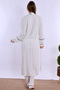 Cotton Front Buttoned Short Sleeve Maternity Pajama and Dressing Gown Set Effortt -Ecru - 4