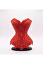 Decorative Red Corset Design Makeup Organizer - Brush Holder, Pen Holder, and Multi-Purpose Accessory Box - 2