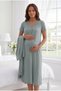 Women's Lace Detailed Maternity Nightgown and Dressing Gown Set - Flexible Maternity Pajama Set - 5
