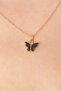 Gold Black Color Butterfly Figure Women's Necklace - 2