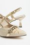 Zri̇n-250 Gold Daily Open Back Buckle 6 cm Heeled Shoes - 5
