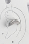 Brass Silver Color Zircon Stone 3 Row Women's Cartilage Earrings