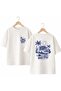Good Times Back and Front Chest Printed 100% Cotton Oversize Loose Regular Fit Crew Neck T-Shirt