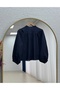 Dikan Hakim Collar Cotton Voile Shirt-Ek868 Navy Blue - 6