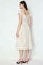 Polka Dot Square Neck Midi Dress - 4