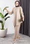 Front-Patched Crepe Suit Vison - 2