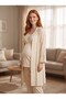 New Season Ecru Woven Summer Special Design Short Sleeve Stylish Maternity Pajama Set 3-Piece Set - 7