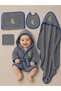 Newborn Embroidered Baby Bathrobe Set 5 Pieces Compatible with 0-2 Years Old 100% Cotton Curly Towels - Baby - 3