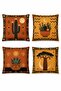 Cactus Themed Patterned 4-Piece Throw Pillow Cover Set - 3