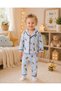 100% Cotton Long Sleeve Buttoned Seasonal Bee Patterned Soft Textured Bottom and Top Unisex Baby Pajama Set for Girls and Boys