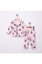 100% Cotton Long Sleeve Buttoned Seasonal Panda Patterned Soft Textured Bottom and Top Unisex Baby Pajama Set for Girls and Boys - 2