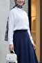 Oversized Linen Shirt with Pockets on the Back - White - 4
