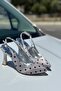 Milano Women's Silver Polka Dot Pointed Toe Slingback Stylish High Heels - 4