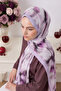 Luxurious French Silk Shawl with Powder and Burgundy Floral Pattern - 2