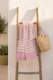 2-Layered Striped Tasseled Multi-Purpose Muslin Peshtemal Beach and Bath Peshtemal 100 X 170 cm - 7