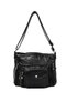 Women's Multi-Compartment Faux Leather Hand and Shoulder Bag with Adjustable Strap - 3