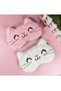 Yiwushi Cute 3D Cat Pattern Pink Plush Sleep Mask – Soft Fleece Eye Patch |   Comfortable Sleep, Travel, and Rest Mask for Women - 2