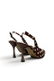 Women's Stiletto Polka Dot Brown Satin Pointed Toe Medium Heel F6183 - 8