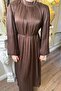 Women's Hijab Plus Size Self-Pleated Loose Dress - 3