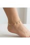 Gold Color Women's Anklet with Fish Figure and Zircon Stone Detail - 3