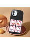 iPhone 12 Compatible Case Camera Protector Black Silicone Couple Phone Case Kitty Patterned - 2