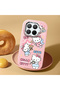 Mi 15t Pro Compatible Case Camera Protector Pink Silicone Couple Phone Case with Kitty Pattern - 2