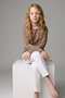 Moka Long-Sleeved Basic T-Shirt - Non-Sweating, Flexible Fabric, Cotton, Seasonal Mocha Long-Sleeved Girls' T-Shirt - 6