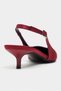 Rovia Burgundy Satin Pointed Toe Thin Heeled Women's Shoes - 8