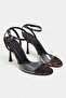 Vesper Leopard Satin Transparent Front Thin Heeled Women's Shoes - 8